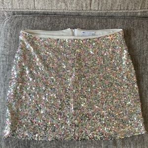 Asos design Silver sequin mini skirt.